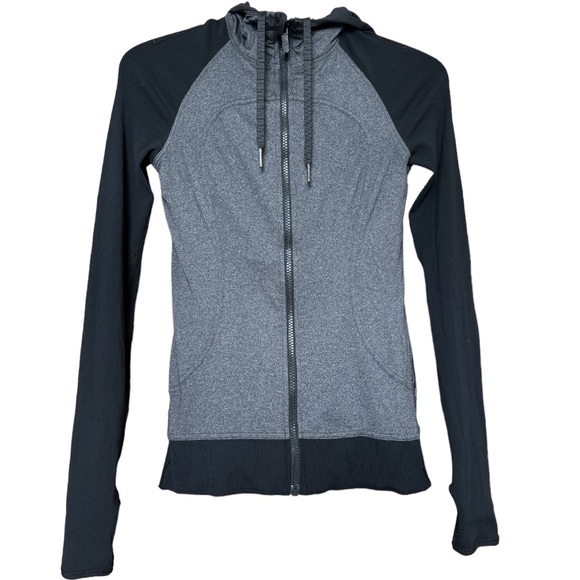 Lululemon Dance Studio Jacket Rib Sleeve, Black/grey, reversible, Size 2 - Picture 8 of 13